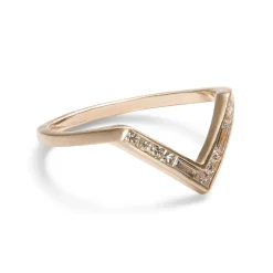 Discount Betsy & Iya Altus 14k Gold Chevron Stacking Ring