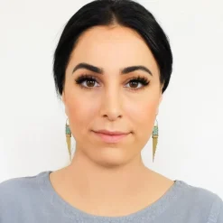 New Betsy & Iya Asymmetrical Turquoise Earrings