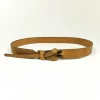 Outlet Betsy & Iya Buckleless Muse Camel Leather Belt - 1"