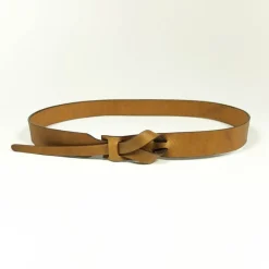 Outlet Betsy & Iya Buckleless Muse Camel Leather Belt - 1"