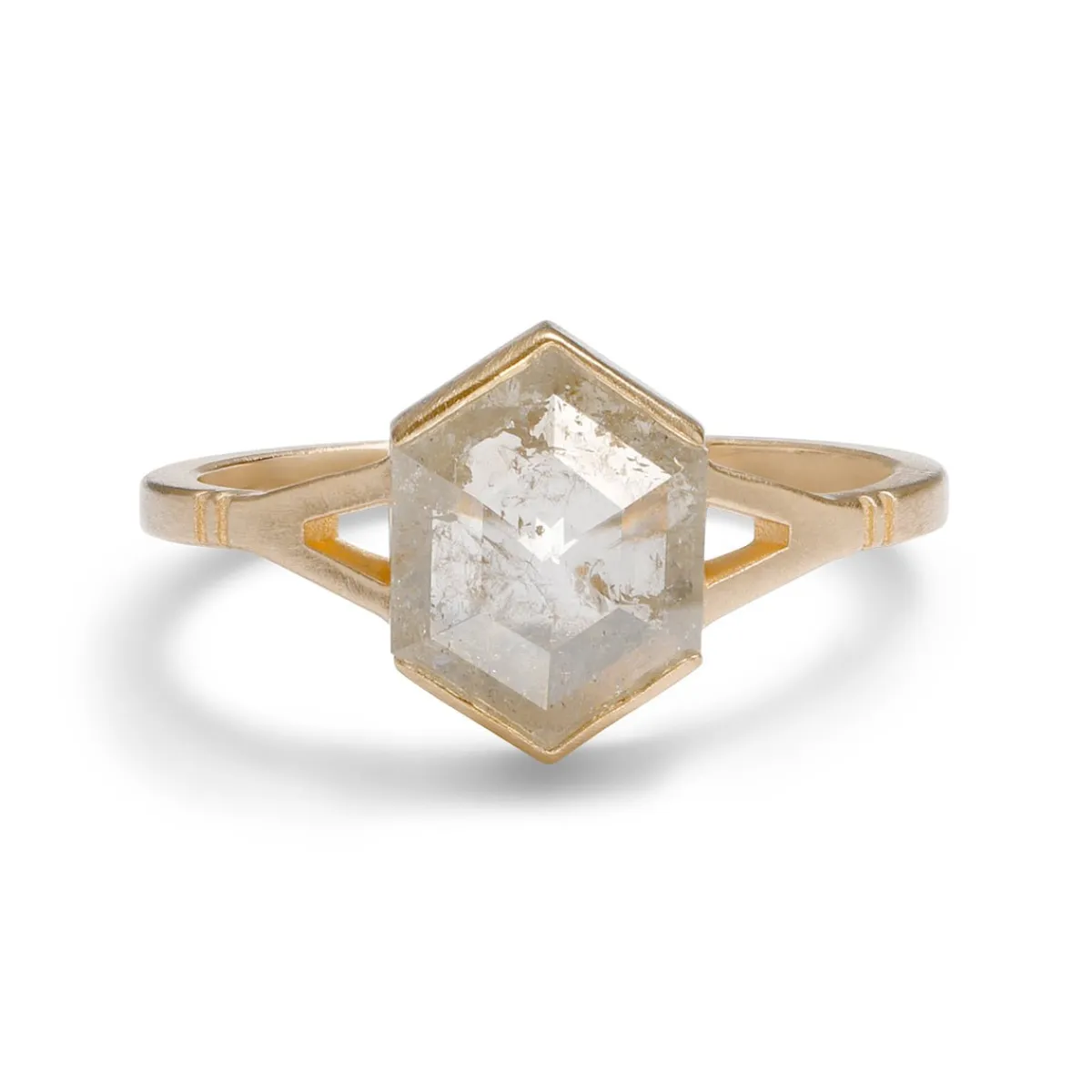 Fashion Betsy & Iya Dea Ring - Hexagon Salt & Pepper Diamond Ring