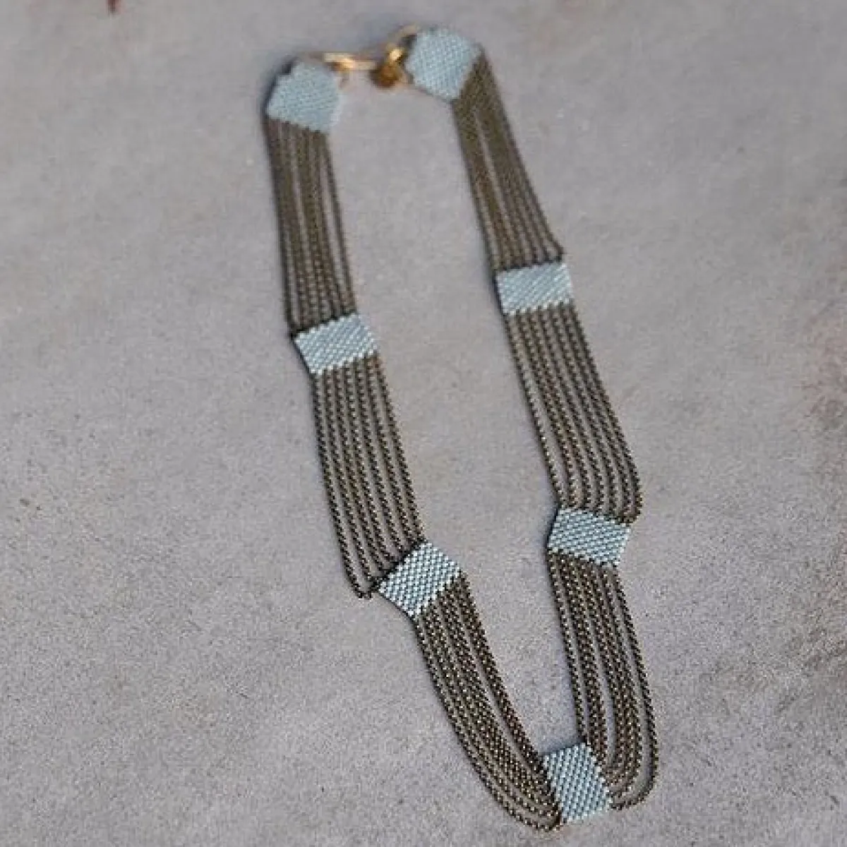 Hot Betsy & Iya Eternity Necklace in Blue Grey