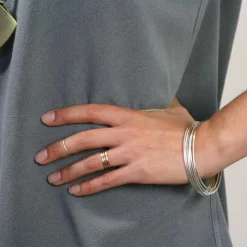 Sale Betsy & Iya Faceted Gold-Filled stacker ring