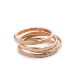 Clearance Betsy & Iya Faceted Solid Gold stacker ring
