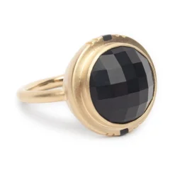 New Betsy & Iya Flos Ring - Black Jasper