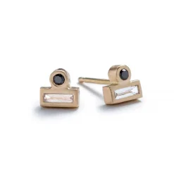 Hot Betsy & Iya Ipsum 14k Gold Diamond Stud Earrings