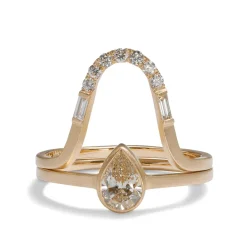 Clearance Betsy & Iya Levo 14k Gold Diamond Stacking Ring