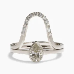 Clearance Betsy & Iya Levo 14k Gold Diamond Stacking Ring