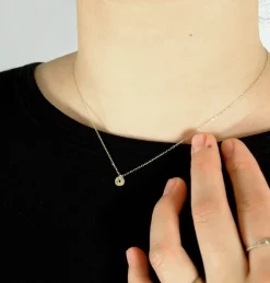 Hot Betsy & Iya Mollis Necklace - 14k Gold Diamond Circle Pendant