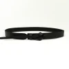 Outlet Betsy & Iya Muse Simple Buckleless Black Leather Belt - 1"