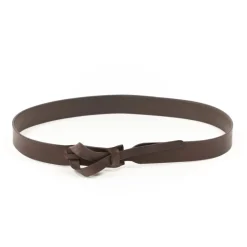 Fashion Betsy & Iya Muse Simple Buckleless Brown Leather Belt - 1"