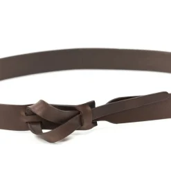 Fashion Betsy & Iya Muse Simple Buckleless Brown Leather Belt - 1