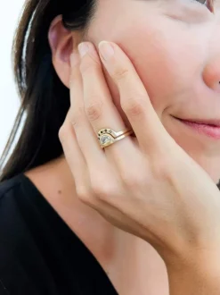 Online Betsy & Iya Omnia Ring - Half-Moon Diamond in 14k Gold