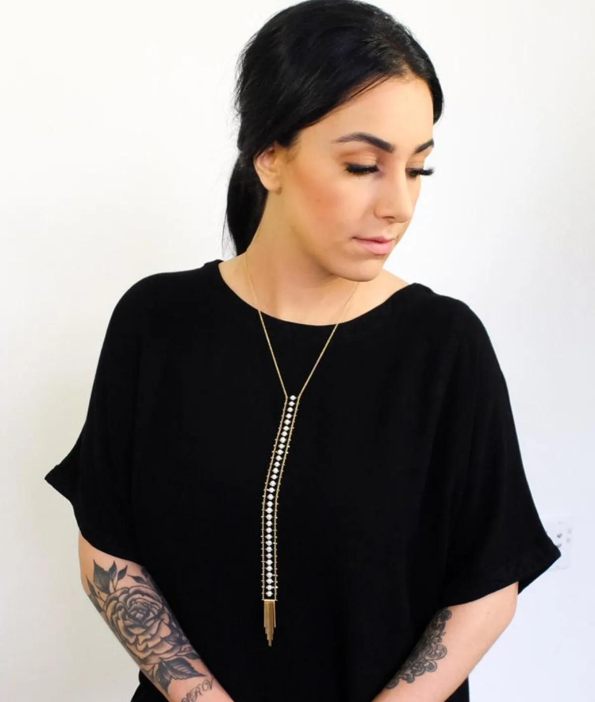 Clearance Betsy & Iya Pearl Ladder Necklace