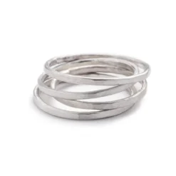 Hot Betsy & Iya Recast Faceted Sterling Silver stacker ring