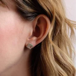 Discount Betsy & Iya Recast Mini Square stud earrings