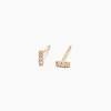 Online Betsy & Iya Three Stone Diamond Bar Stud Earrings