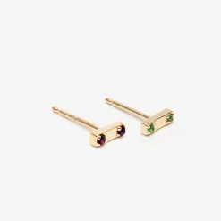 Fashion Betsy & Iya Two Stone Bar Stud Earrings