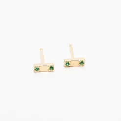 Fashion Betsy & Iya Two Stone Bar Stud Earrings