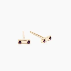 Fashion Betsy & Iya Two Stone Bar Stud Earrings