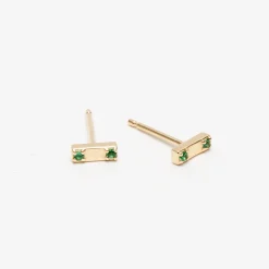 Fashion Betsy & Iya Two Stone Bar Stud Earrings