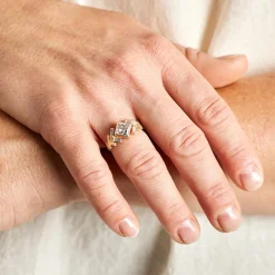 Outlet Betsy & Iya Uro Ring - 14k Gold Geometric Diamond Ring